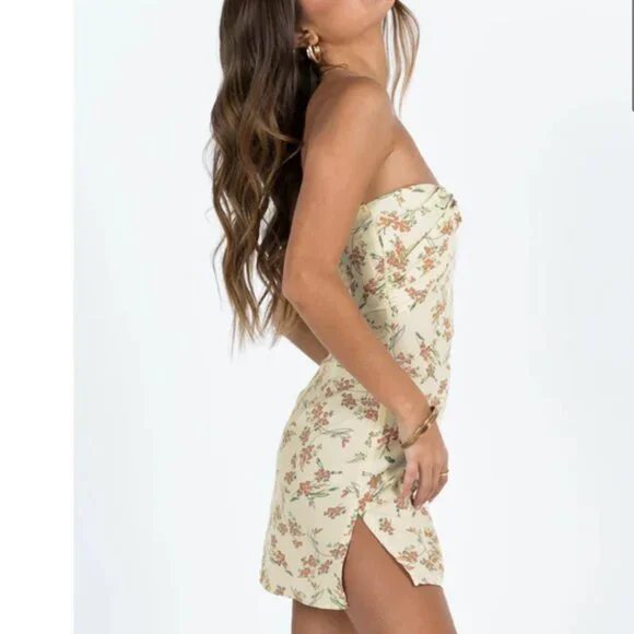 NWT Princess Polly Irena Strapless Floral Mini Dress Size 10 - Picture 4 of 8